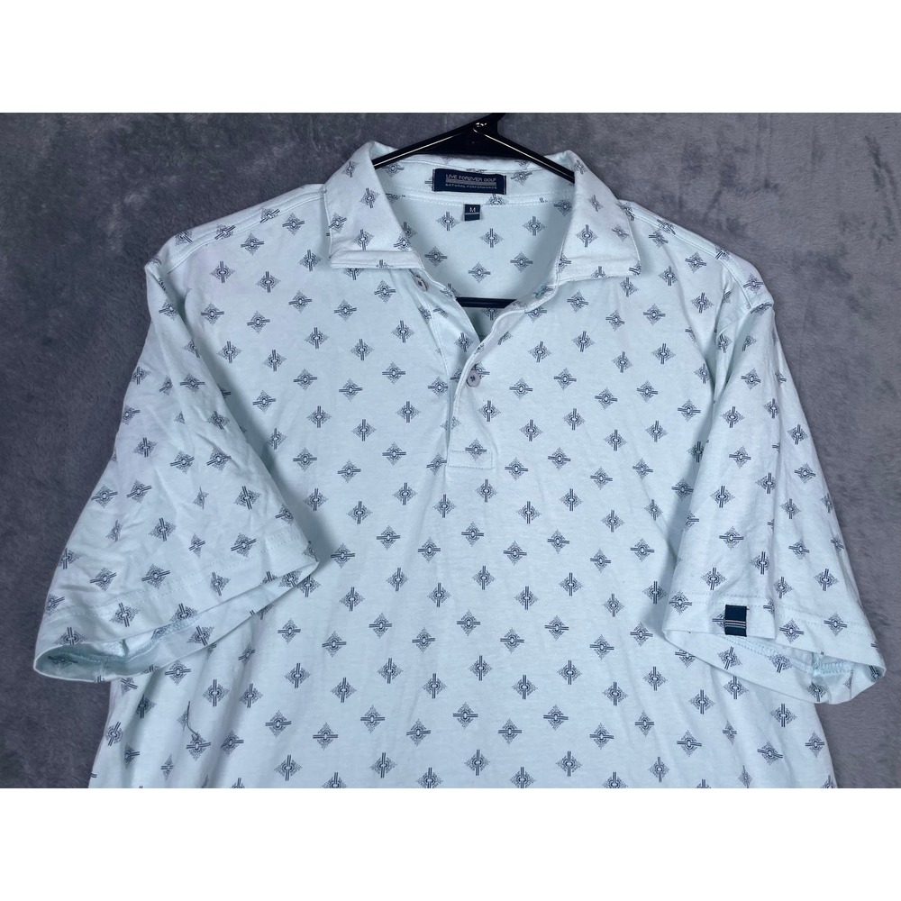 Live Forever Golf LIV Mens Polo Shirt Blue Geometric Print Size Medium